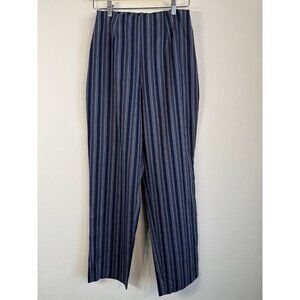 Windsor Women Wide Leg High Waist Lightweight Textured Pants Navy Blue Small NWT